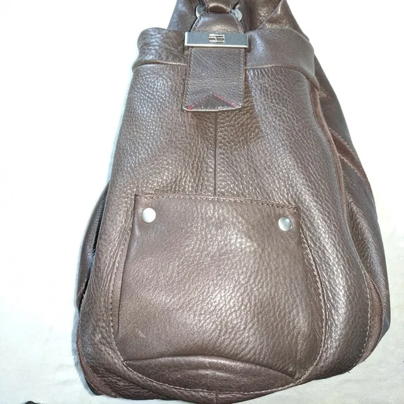 Tommy Hilfiger Brown Leather & Suede Bucket Bag - Picture 5 of 8